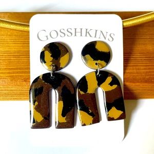 Camo Arch Polymer Clay and Resin Earrings